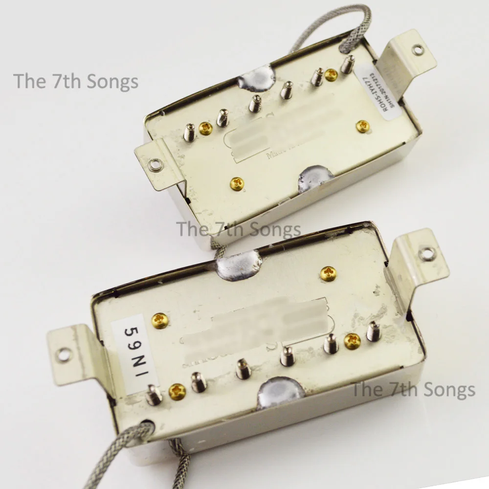 SH1 59 PAF Alnico 5 Humbucker Pickup Neck Bridge Nickel Silver Cover Humbucker for Electric Guitar