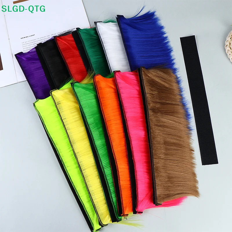 

Hot! Punk Mohawk Synthetic Wigs Colorful Helmet Decorations For Motorcycle Bicycle Accessories Reusable Hair Stylish Riders