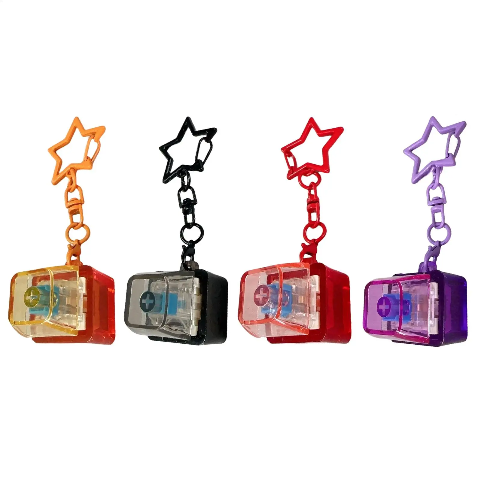 Star-Design Keyboard Key Toy Party Stress Relief DIY Fidget Button Keycap Fidget Keychain Keyboard Keychain Toys Finger Keyboard