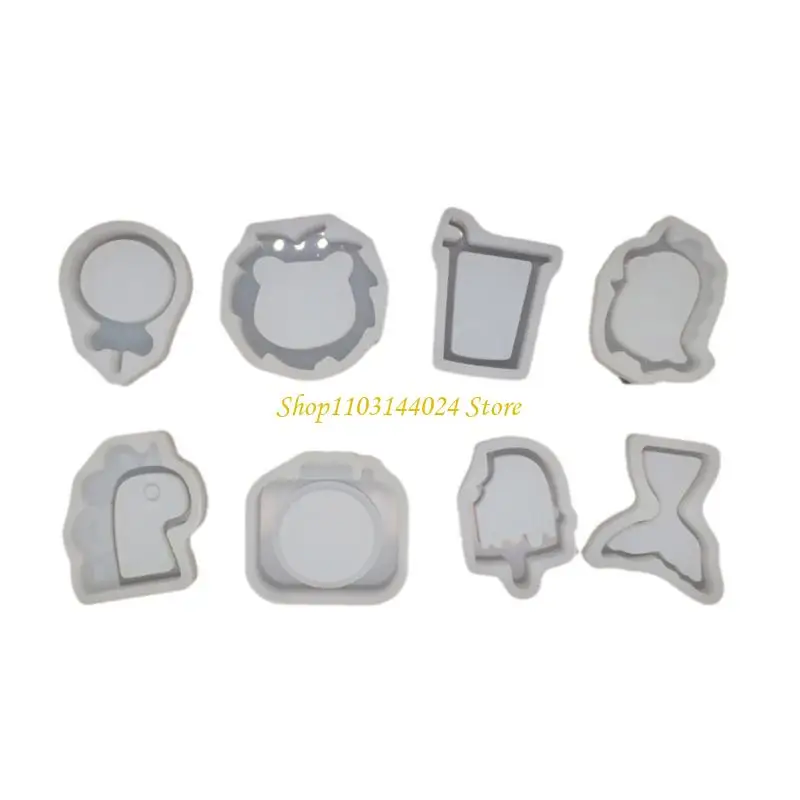 

N5KE Resin Shaker Mold Epoxy Silicone Molds DIY Bear Lollipop Keychain Mold