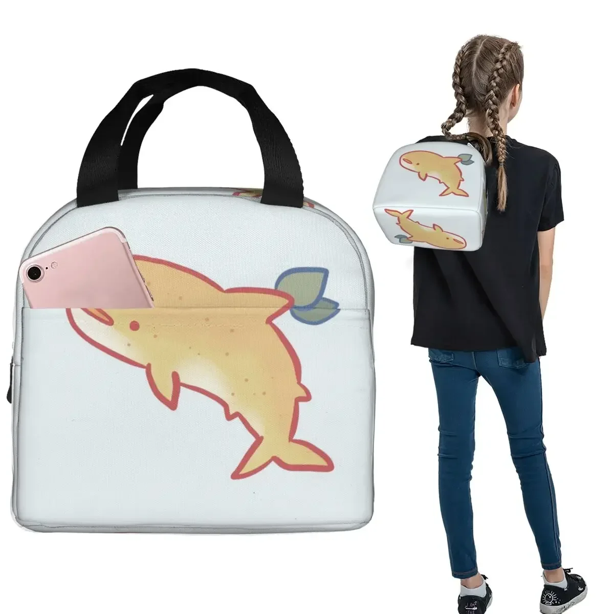 Lemon Shark Insulated Lunch Bag for Women Children Portable Food Boxes Thermal Lunch Box Tote