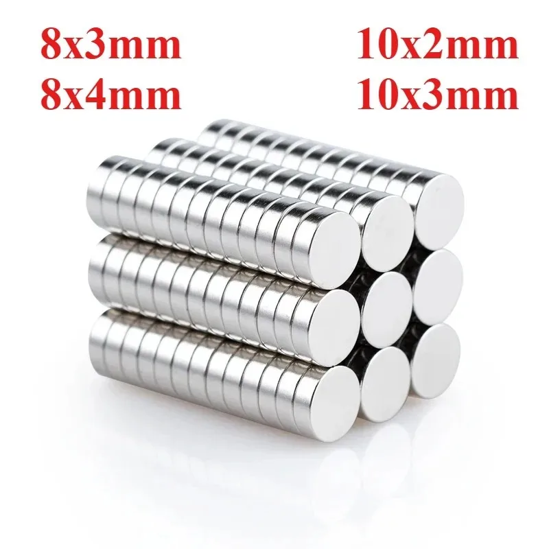 Potentes imanes multiespecificación 8x3/8x4/10x2/10x3 adecuados para frigorífico DIY, hogar, oficina, accesorios de baño