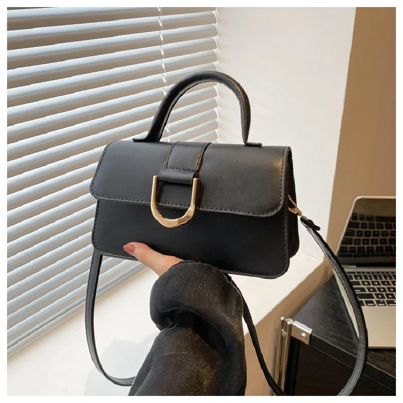 Fashionable Small Square Handbag New Casual Textured Simple Women's Shoulder Crossbody Bag