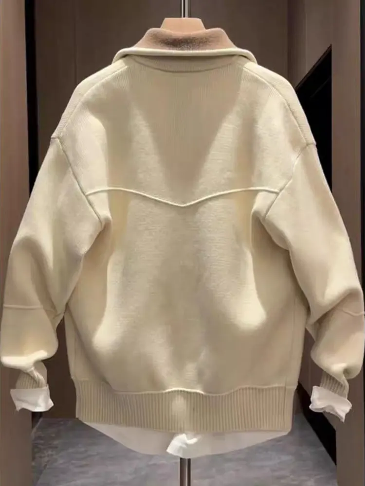 

Autumn Winter New Sle Men's Stand Collar Jaet Casual Knitted Top Youth Simple Leisure Open Cardigan Warm Outerwear