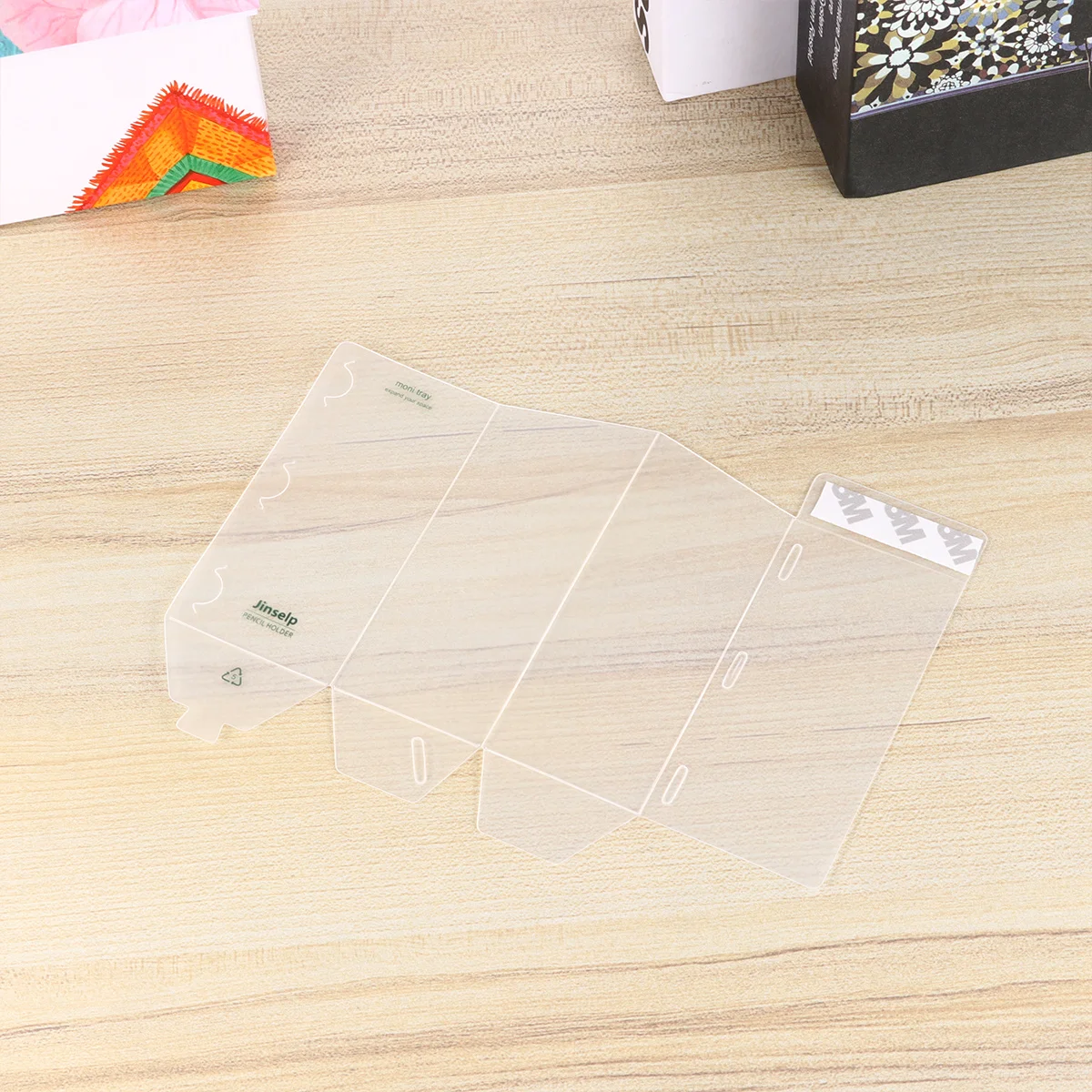 

5Pcs Space Saving Pen Holders for Monitor Bottom Desk Wall Portable Lightweight Stationery Storage Case Sticky Pencil Case