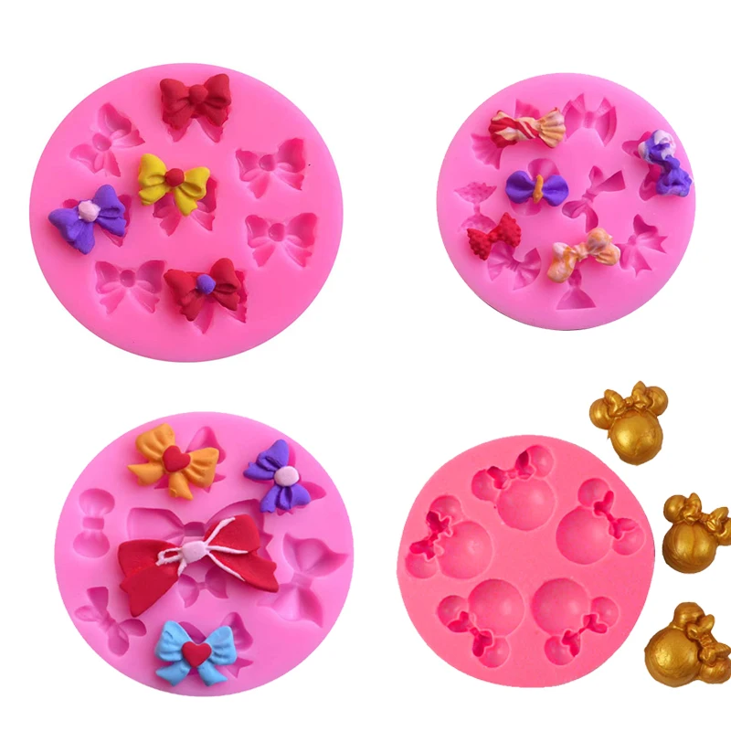 Mini Bows Silicone Fondant Molds Bowknot Candy Chocolate Cake Pop Accessories Cakepop Cupcake Topper Decorating Tools Kitchen