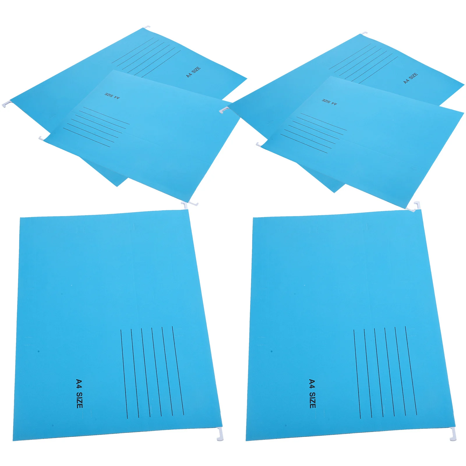 

6 Pcs File Folders Thick Paper Iron Hooks A4 Sky Colorful Coupon Holder Blue Multi Layer Document Holders Office Supplies