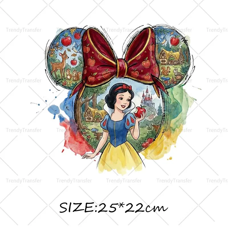 Muis Hoofd Prinses strijktransfers voor kleding, hittepers stickers, thermische patches op T-shirts - afbeelding 1
