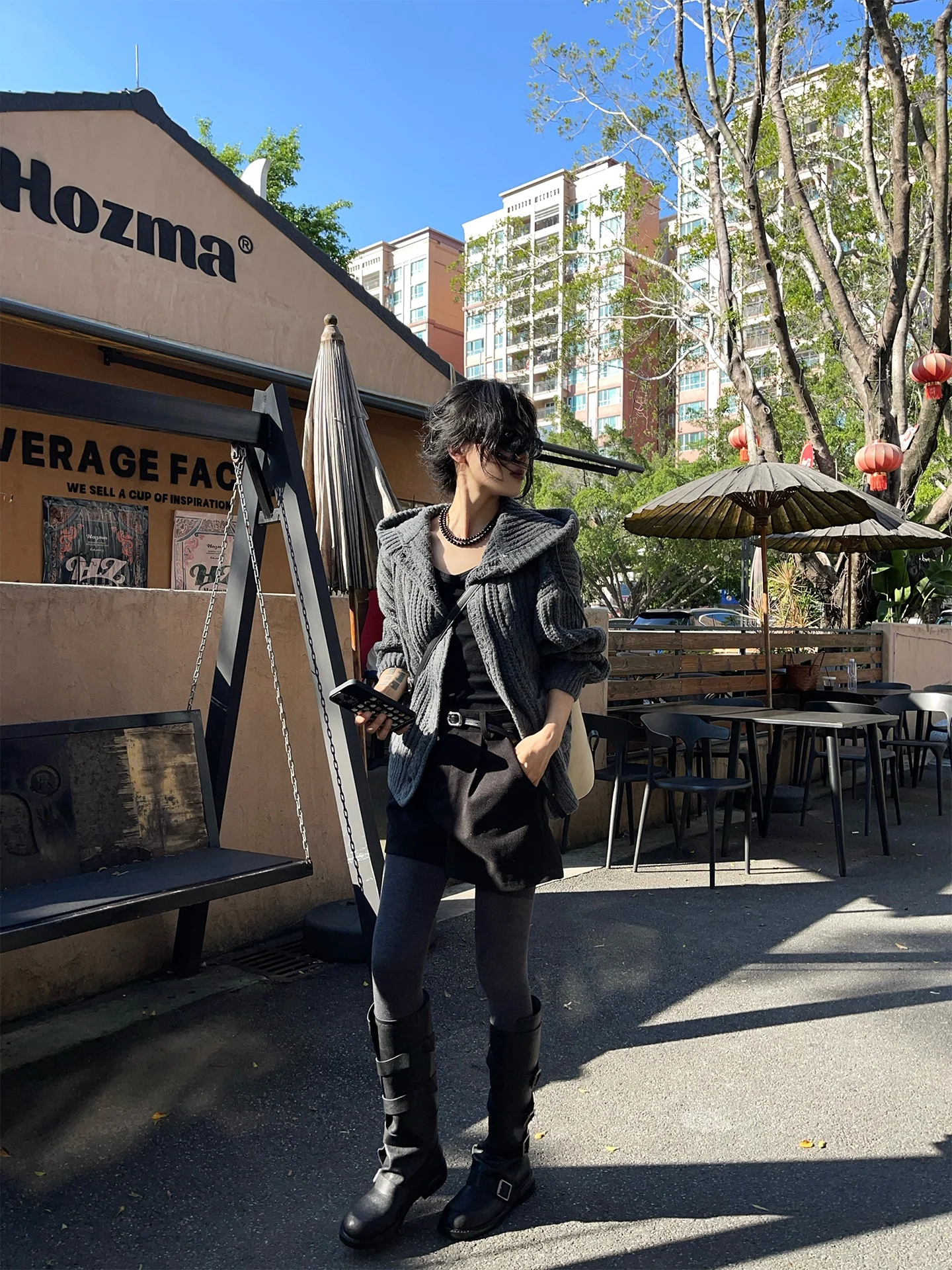 

Женский свободный вязаный кардиган с капюшоном Deep ey, осенне-зимний повседневный свитер Xinhuan STVER