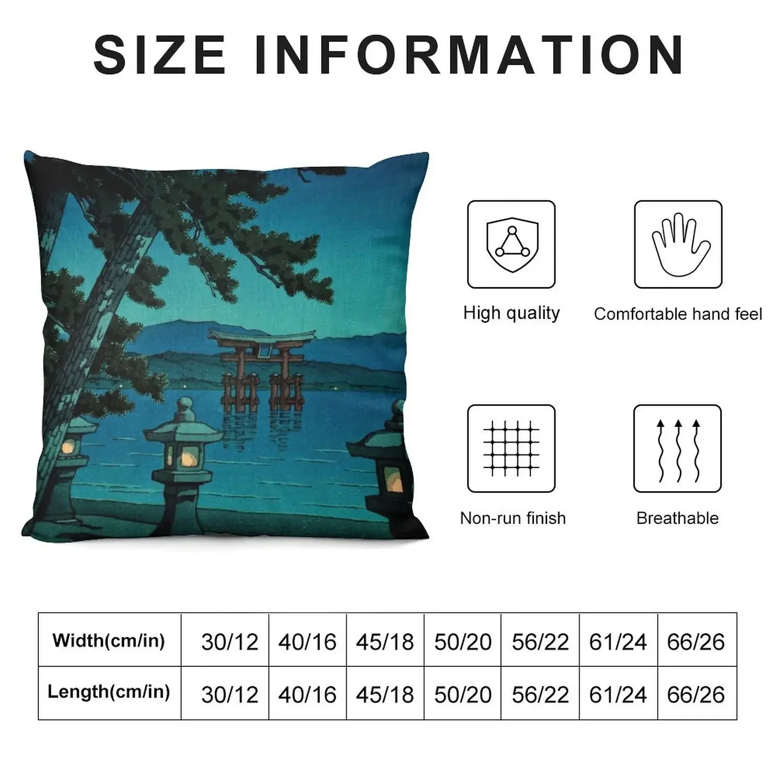 Japanese Moonlit Night Gate Sea Hasui Kawase Throw Pillow Christmas Cushion For Home Cushions For Sofa pillow