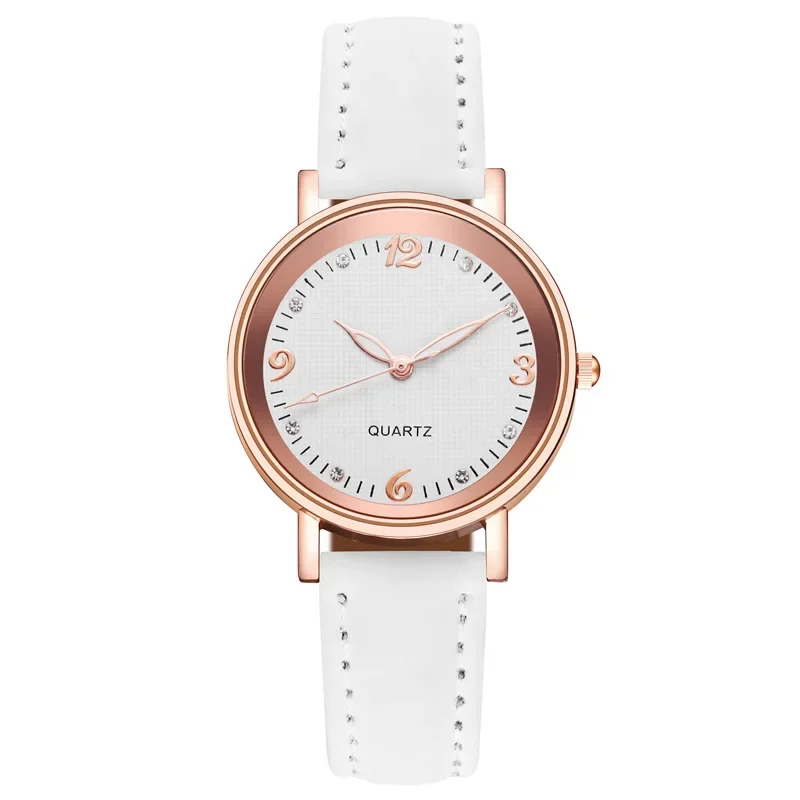Reloj de pulsera de cuarzo de lujo para mujer, reloj de cuarzo a la moda, relojes de pulsera para mujer, caja de acero inoxidable, cinturón de cuero esmerilado, analógico de cuarzo