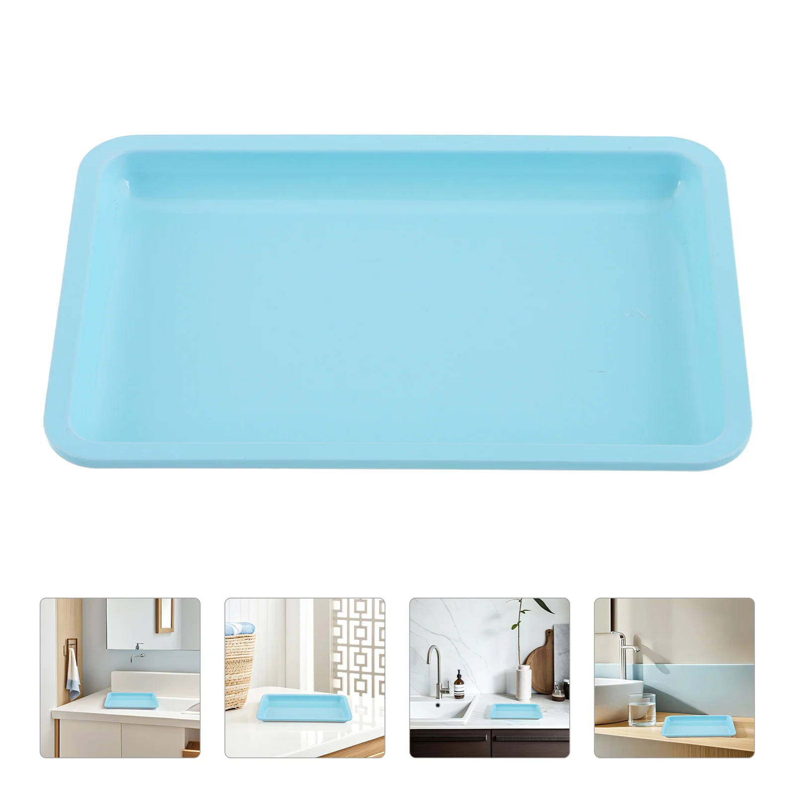 

Stainless Steel Jewelry Tray Rectangular Multifunctional Vanity Organizer For Makeup Nail Tools Storage Trinket Dish