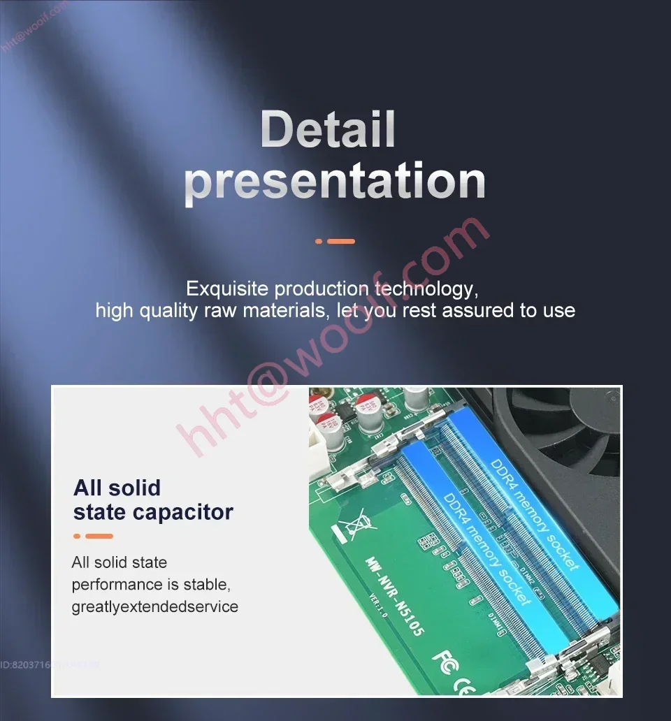N5105 اللوحة الأم الصناعية NAS اللوحات الأم 4 النوى 4 المواضيع معالج الطاقة المنخفضة 4x2.5G i225 شبكة 2 M.2 فتحة 6xSATA DP HD