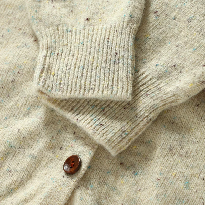 100% Merino Wool Round Neck Cardigan Women's Clothes Fall 2025 New Long-Sleeved Sweater Cardigan Women's Fashion Knit Top