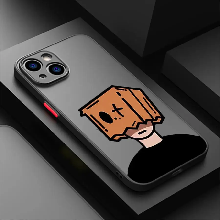 حافظة لهاتف أبل آيفون 15 16 17 14Plus 13 Mini XS Max 12 13 11 Pro Max 7 8 نمط رجل ورقي كرتوني