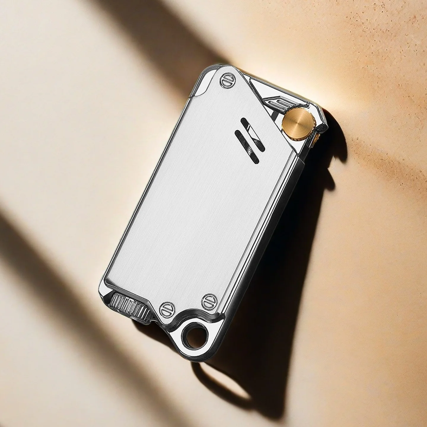 

Portable Straight Punch Windproof Blue Flame Grinding Wheel Lighter Metal Plated Lightweight Lighter Men's Cigarette Sccessories