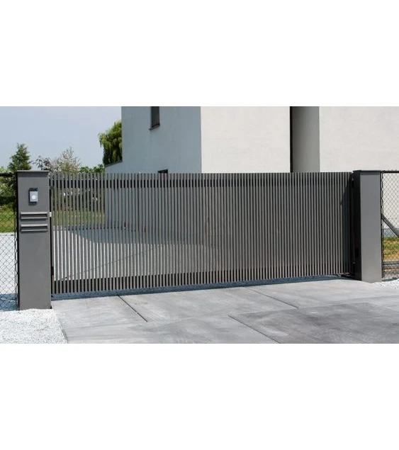 

Factory Modern Decorative Powder Coated Aluminum Gate Outdoor House Main Gate Sliding Privacy Garden Slat Gate Customizable