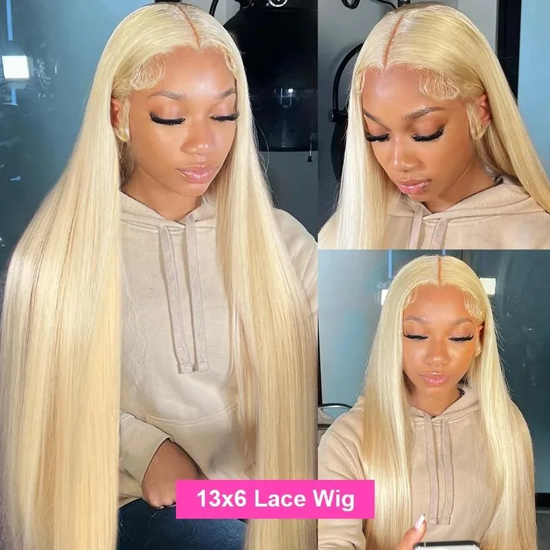 30 Inch 613 Blonde Natural Black Straight HD Transparent 13x6 Lace Front Human Hair Wigs Brazilian Lace Frontal PrePlucked Wigs