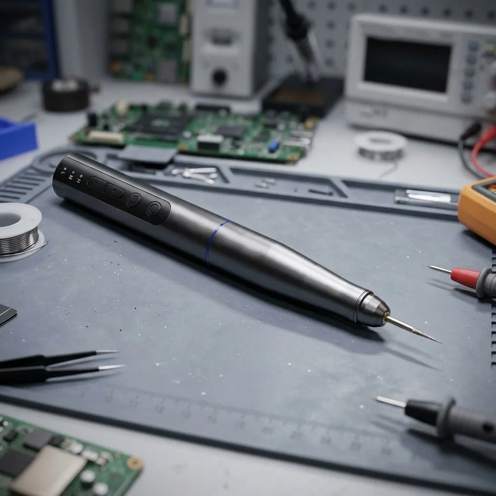 ElectrFor IC Sanding Pen with Three Adjustable Speeds and 7 Attachments for PCB ModifFor ICation and Touchscreen Restoration