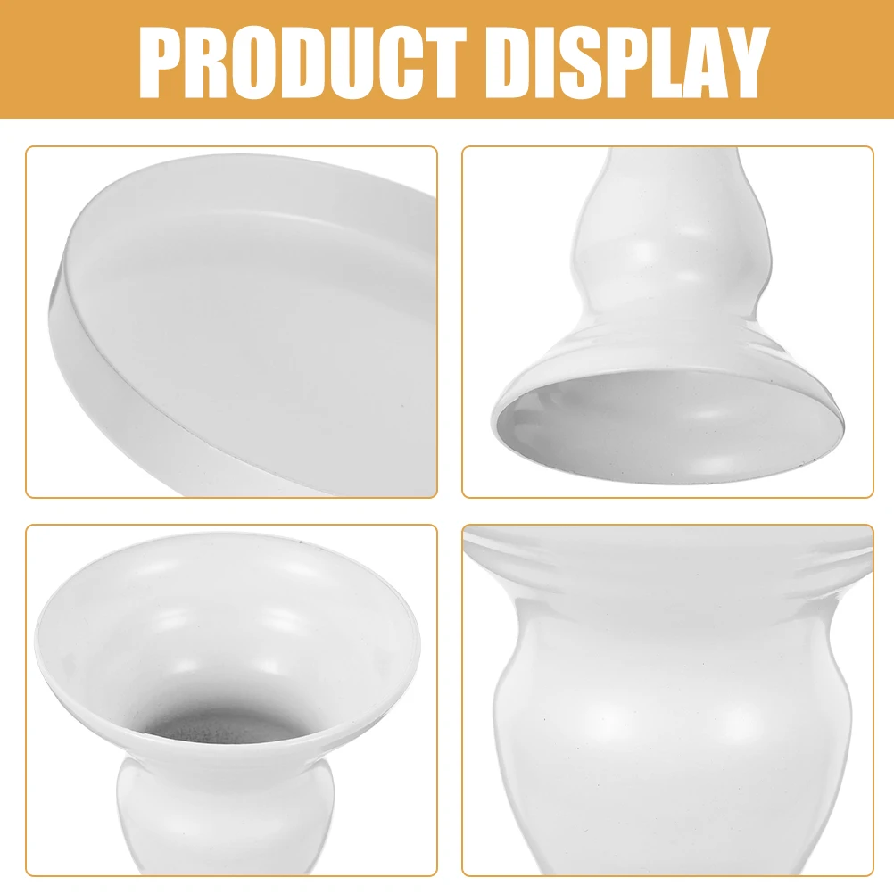 

2 Pcs Pedestal Cake Stand Pan Candy Tray White Ferroalloy Dessert Display Stands