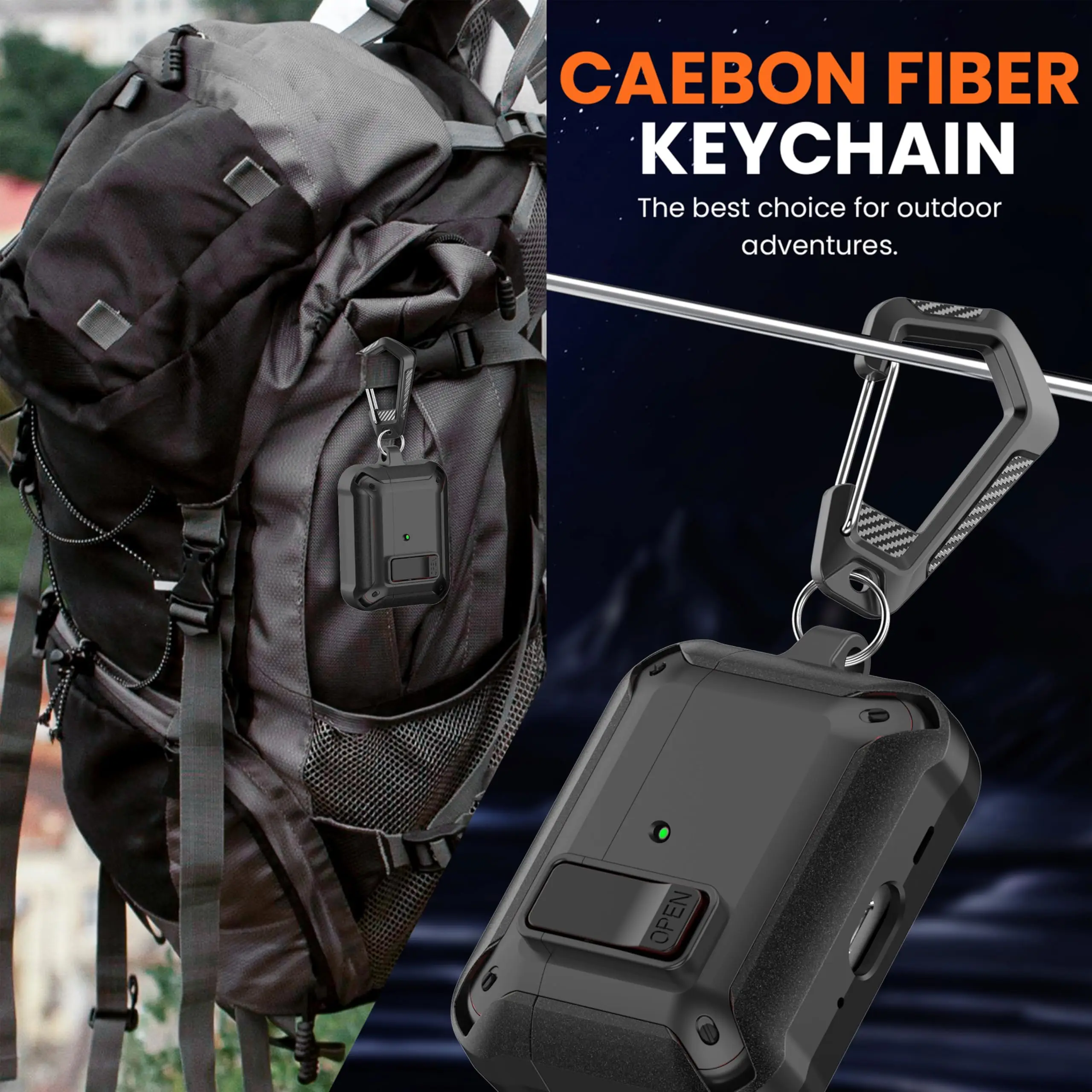 for AirPods Pro 3 Case Secure Lock 2025 Shockproof Protective Case Cover with Cleaning Kit&keychain Case for AirPods Pro 3 Men