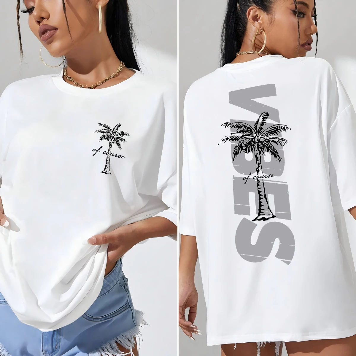 الصيف الشاطئ المشاعر شجرة جوز الهند طباعة تي شيرت المرأة متعدد الألوان ملابس كاجوال القطن تي شيرت س الرقبة تنفس