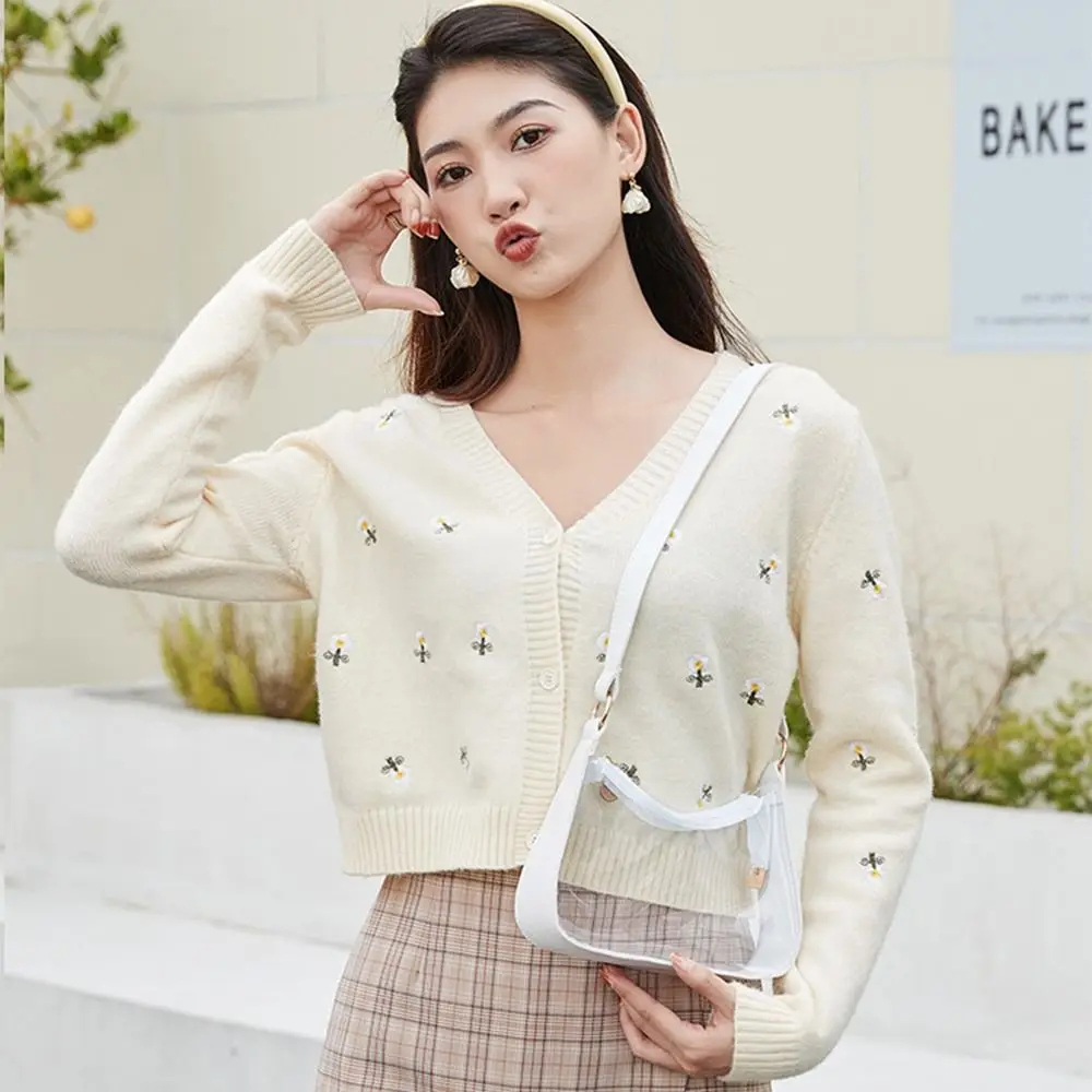 

Fashion Waterproof Crossbody Bag Large Capacity Portable Transparent Shoulder Bag Durable PVC Tote Bag Cosmetic Storage
