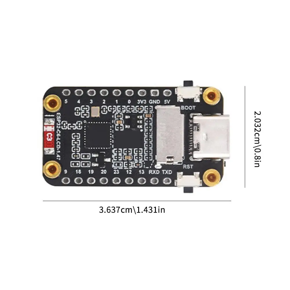 For ESP32-C6 1.47-inch LCD Development Board Display Screen 262K Color With RGB Support WiFi6 And Bluetooth 5