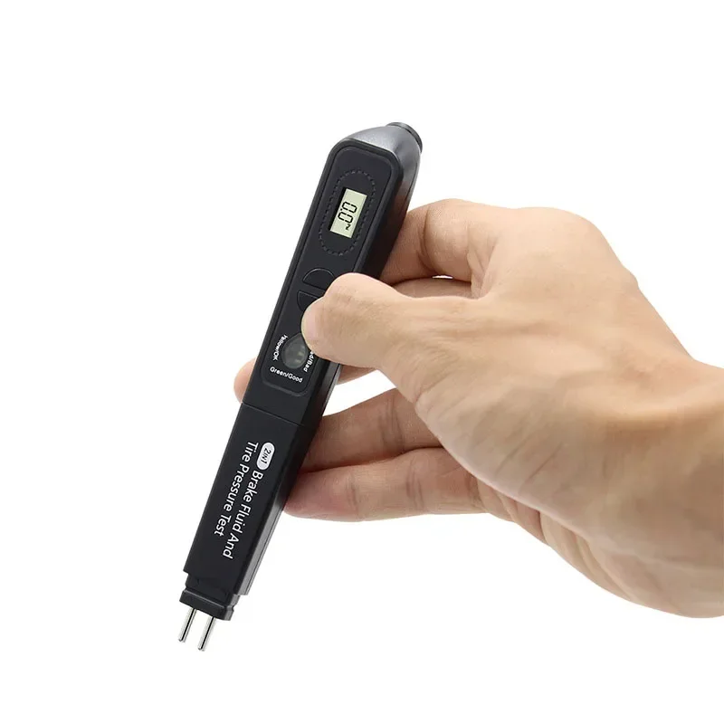 Newest Brake fluid oil TPMS tester pen 2 in 1 Car Liquid Testing For DOT3/DOT4 and Digital Tire Pressure Gauge With 5 LED light