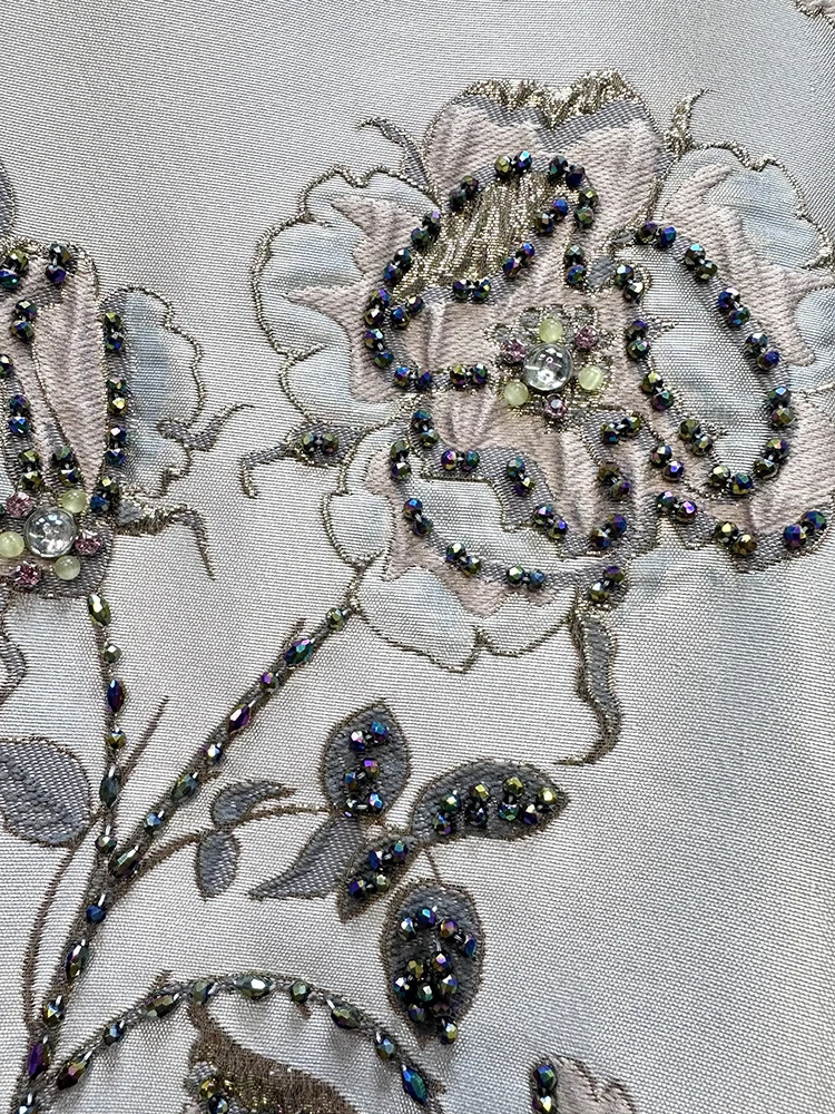 フレンチファッション エレガント 刺繍 花柄 ダイヤモンド サマードレス ラウンドネック ノースリーブ ハイウエスト Aライン カジュアル ショートドレス レディース