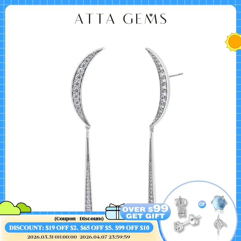 

ATTAGEMS Elegant 5A Zircon Drop Earrings for Women Lab Created Gemston S925 Silver White Gold Plated Wedding Bride Jewelry Gifts