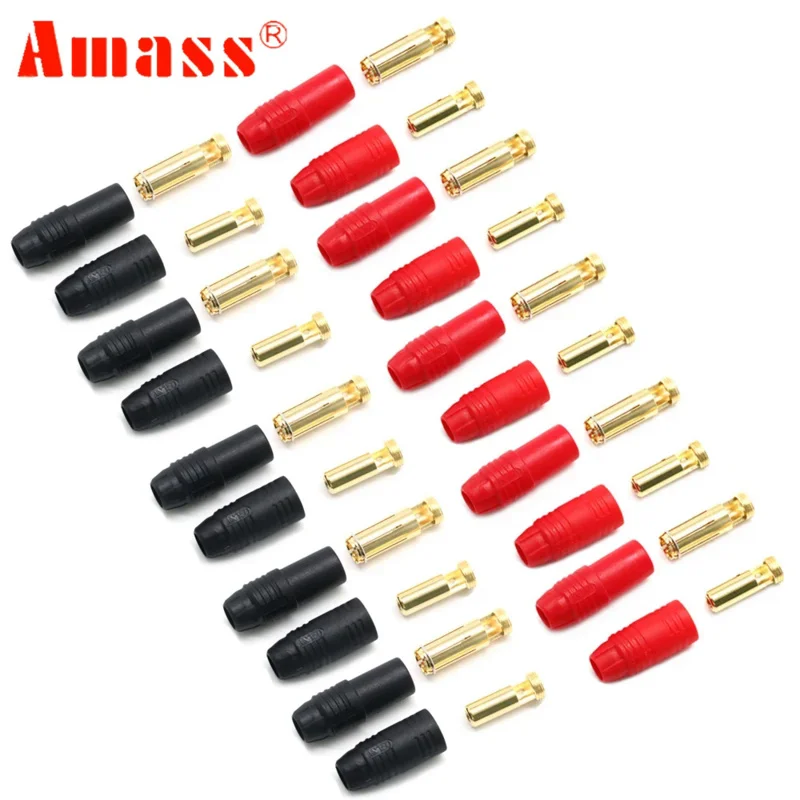 Amass AS150 Male Female Anti Spark Connector 7mm Gold Plated Banana Plug Set For Battery ESC And Charge Lead For RC Toys