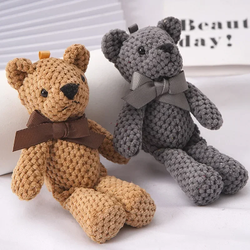 Urso De Pelúcia Brinquedos Para O Bebê, Vestido Bonito, Pingente Chave, Animais Bonecas De Pelúcia, Presentes De Aniversário, Decoração De Festa De Casamento, 16cm