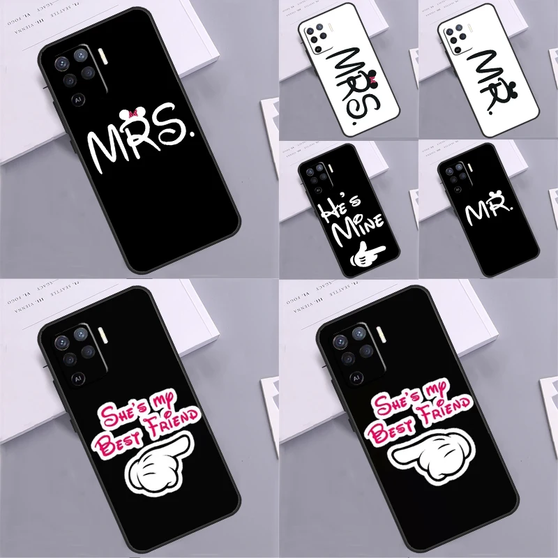 Lovely Mr Mrs Lover Minnie Case For OPPO A76 A96 A78 A98 A15 A16 A17 A77 A94 A74 A53 A54 A57 S A5 A9 A91 A93 A52 A72