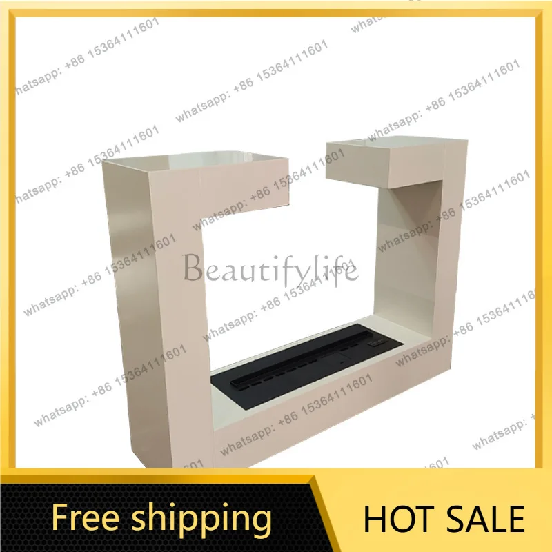Zj. French cream white fireplace decorative cabinet simple 3D atomizing furnace core multi-function humidifier