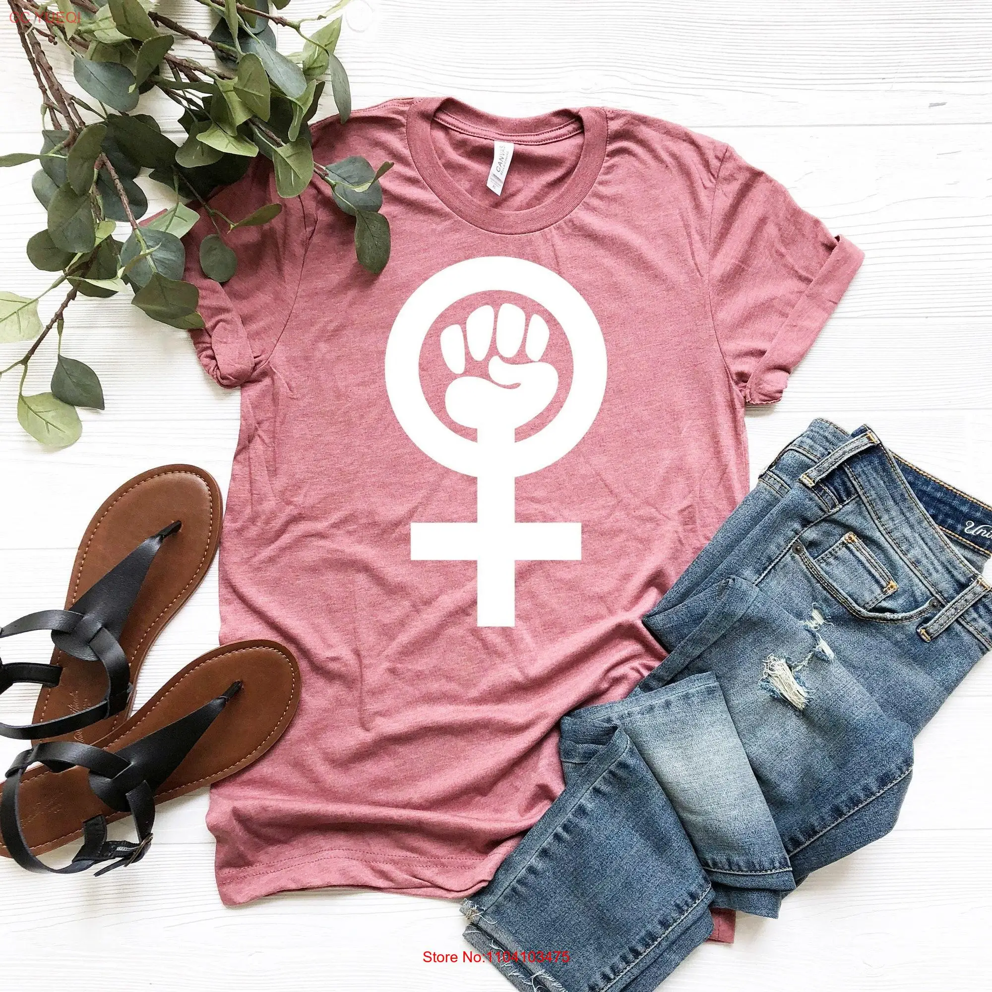 Strong Women T Shirt Equal Rights EmpowermenT Inspirational Female Symbol Feminism Outfit long or short sleeves