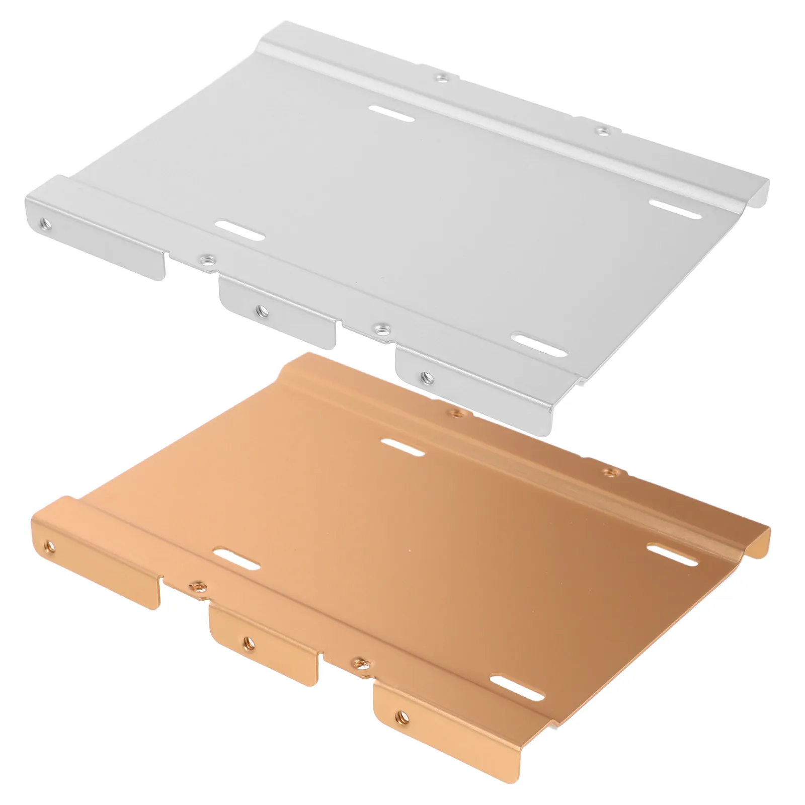 2Pcs Hard Drive Bracket Aluminum Alloy SSD Mounting Tray Adapter for Pc Desktop 2.5 Inch to 3.5 Inch Drive Bay Holder Heat