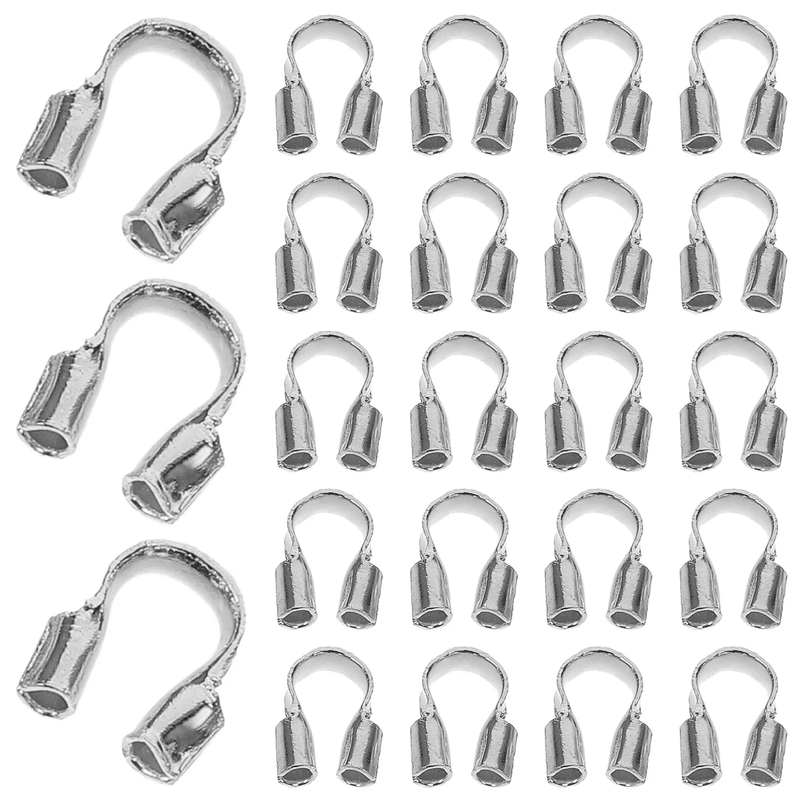 100Pcs U-Shape Wire Thread Guard Copper Protector for Jewelry Wire Guardian DIY Earrings Bracelets Necklace Accessories