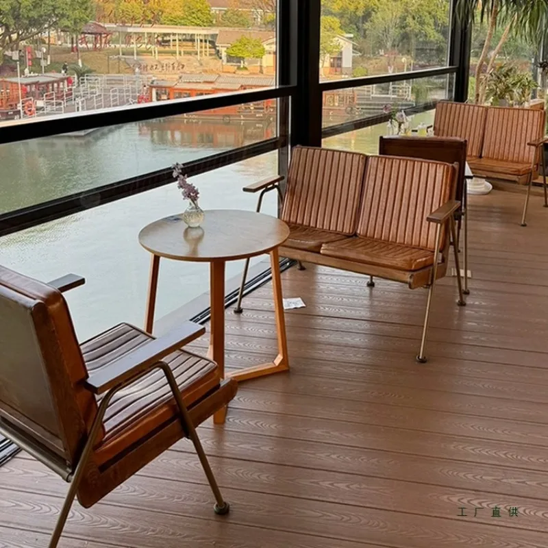 Designer retro wrought iron single sofa chair, lazy Internet celebrity Nordic light luxury home leisure balcony sofa chair