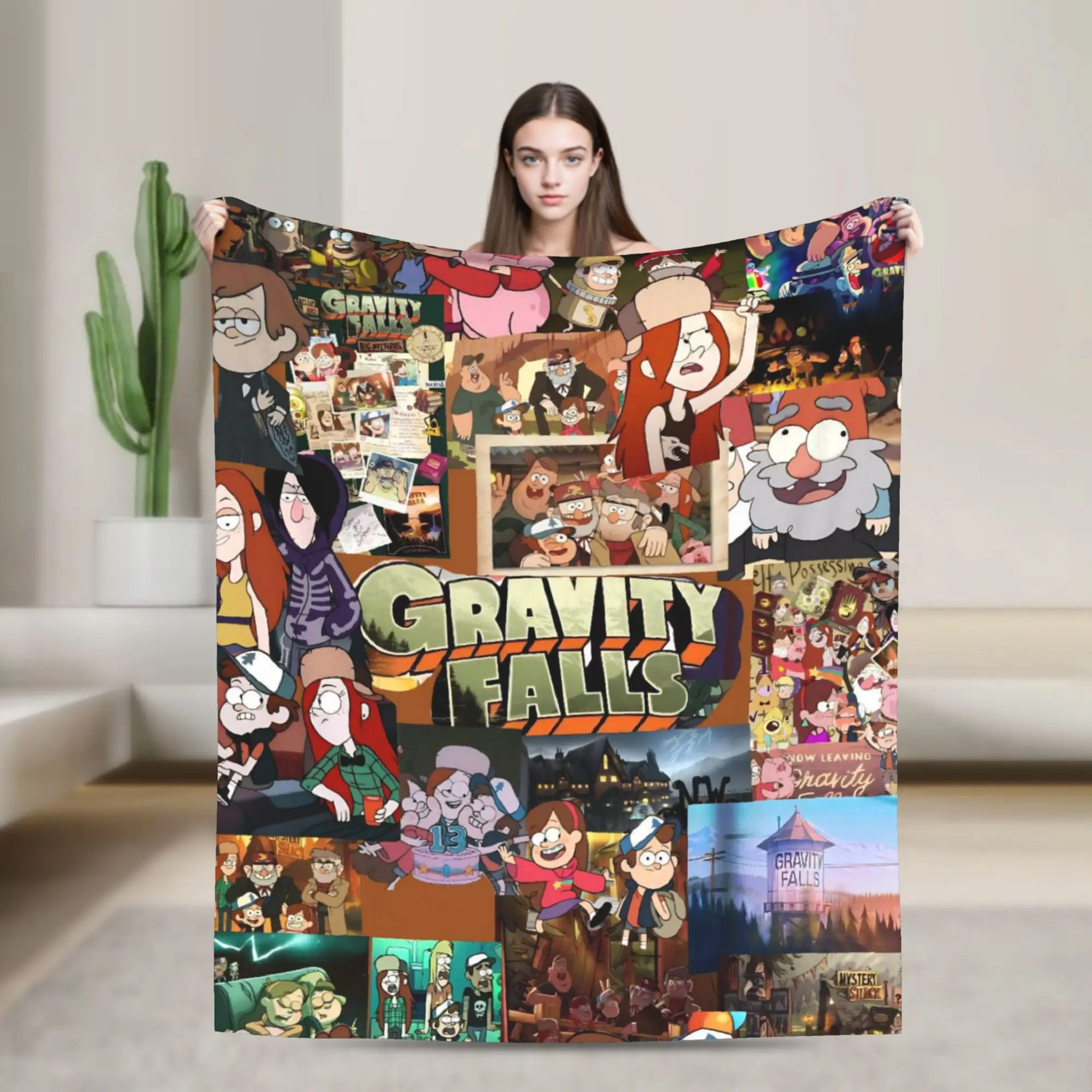 G-Gravity Falls Blanket Multi-size Warm Cozy Fluffy  Throw Blankets for Couch Sofa and Bed