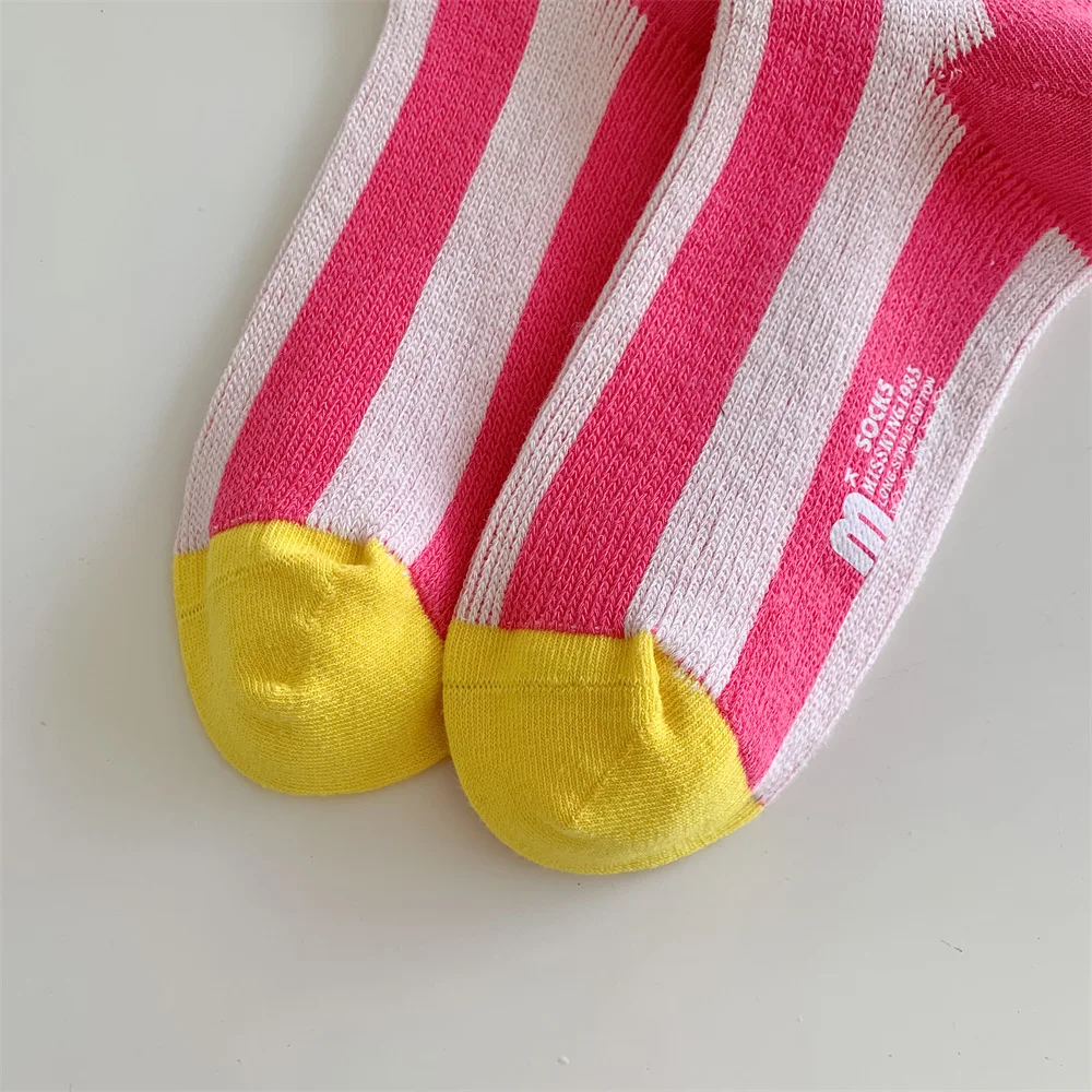 1 Paar gestreifte lustige Socken koreanische japanische Mann Frauen Design Unisex Mode trendige Crew Strümpfe – Detail 11