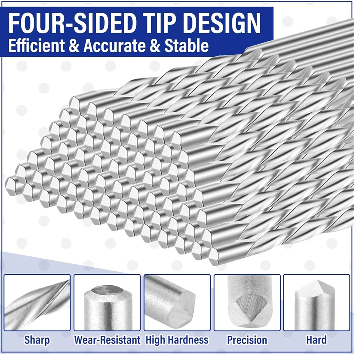 

50 Pcs Drywall Bit 1/8 Inch Spiral Saw Tip Cutting Bits Drywall Guide Point Cutting Bits Tools, for Use with Spiral Saw SSQ