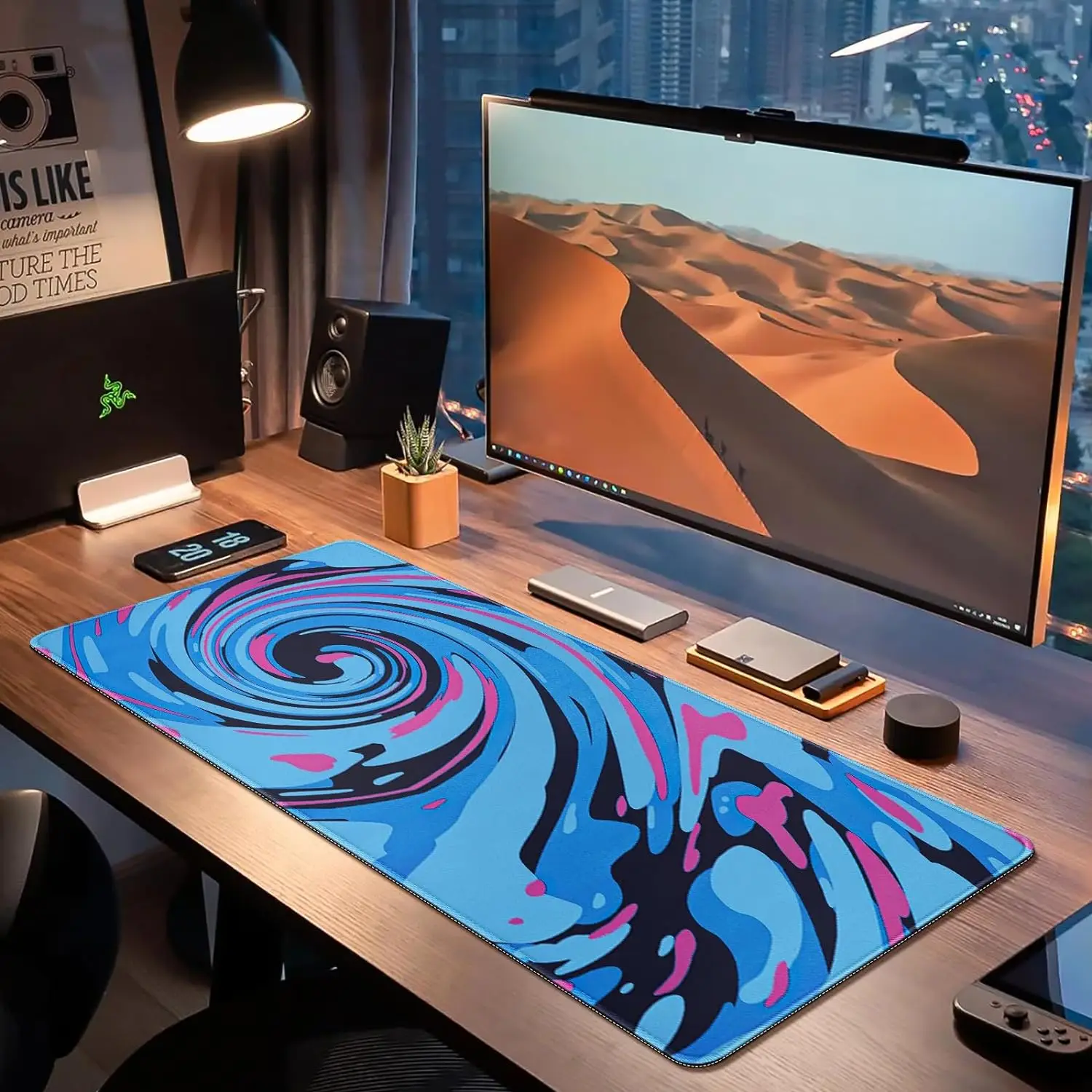 Blue Table Mouse Carpet Setup Gamer Accessories Pad on The Table Laptop Anime Mouse Mats Kawaii Gaming Keyboard Pad Rug Desk Mat