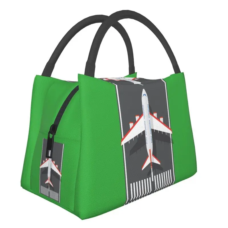 Aviation Plane Crossing Thermal Insulated Lunch Bag Women Airplane Aviator Pilot Resuable Lunch Box For School Food Picnic Bags