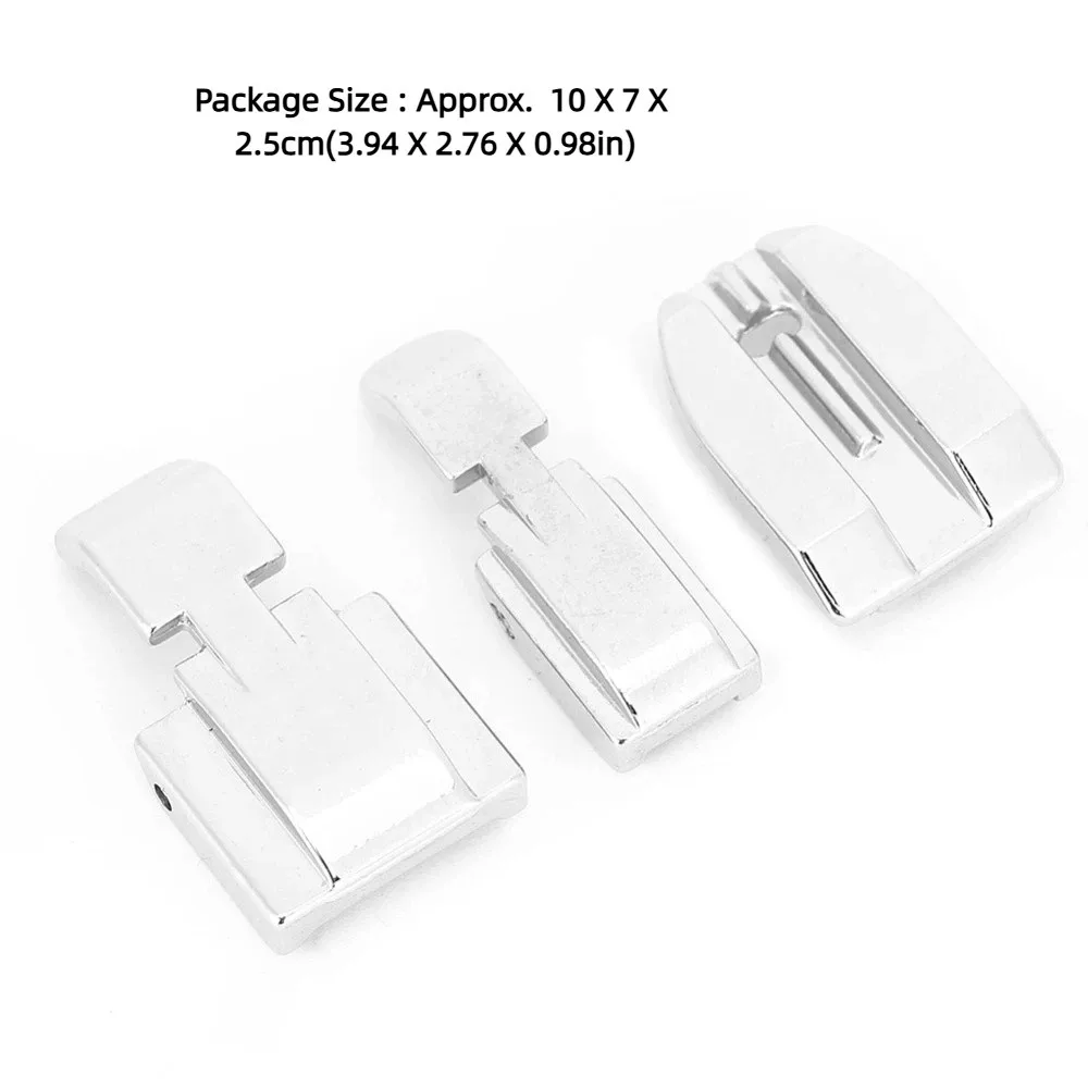 3pcs Stainless Steel Zipper Foot Silver Color Snap On Design Zipper Foot Set Parallel Grooves Zipper Presser Foot Home Sewing