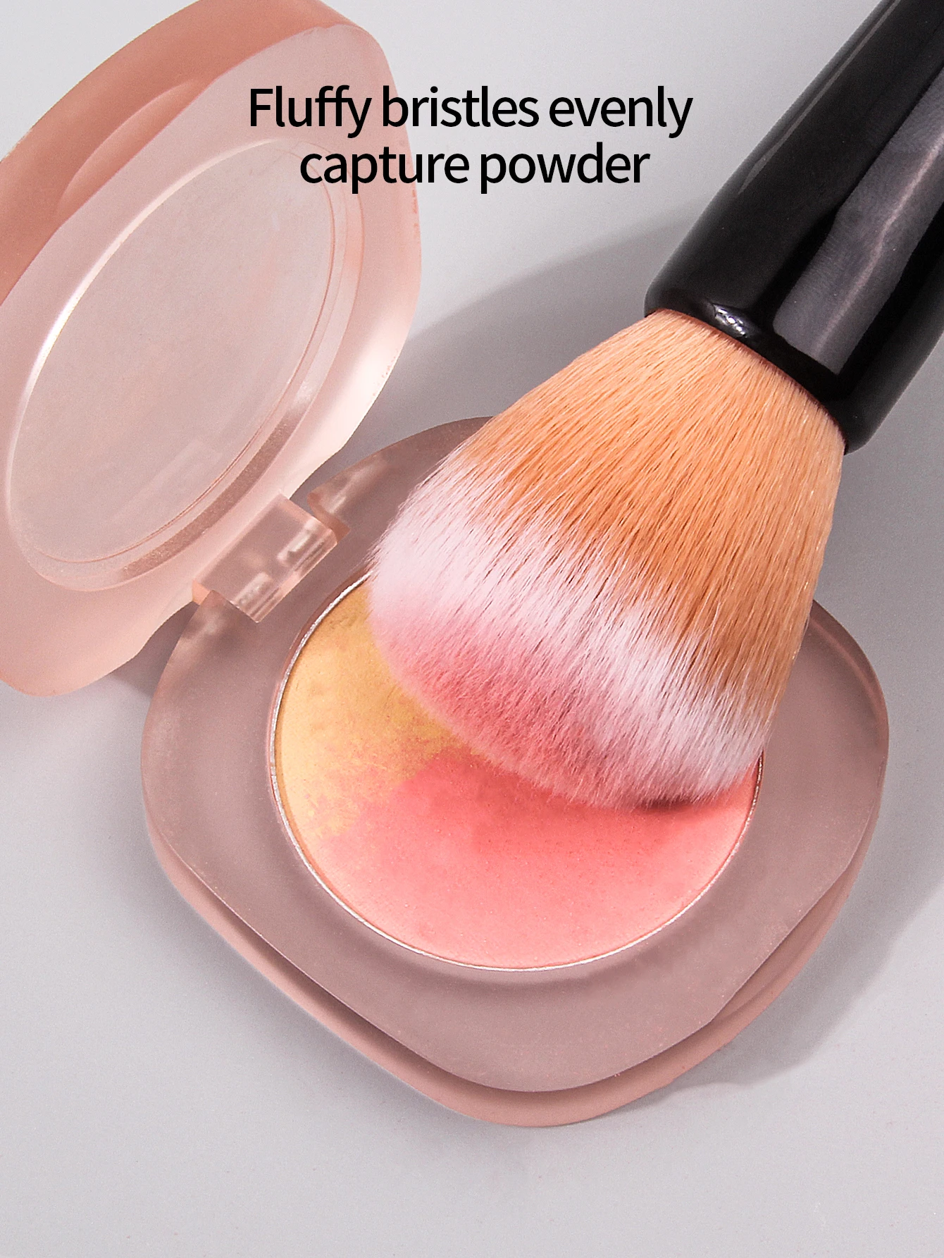 1 piece of wooden handle soft powder brush blush brush contactor brush multi-functional facial makeup brush tool