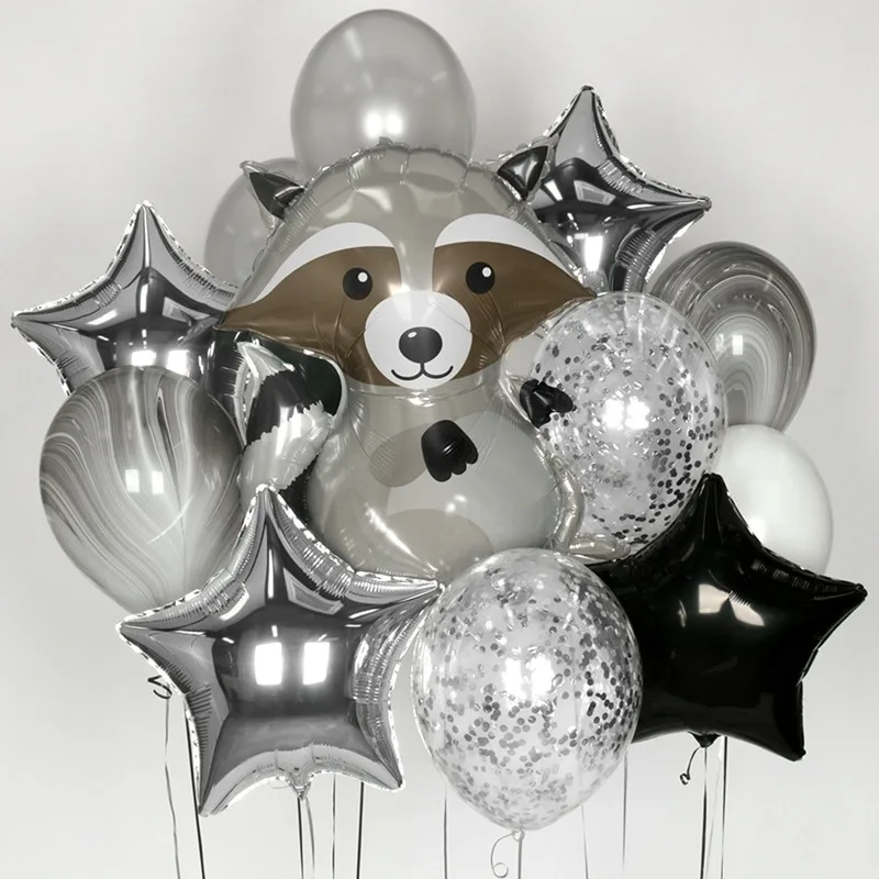 Cartoon Animal Fox Raccoon Foil Balloons Safari Jungle Party Decorations Kids Birthday for Home Decor Baby Shower Helium Balls