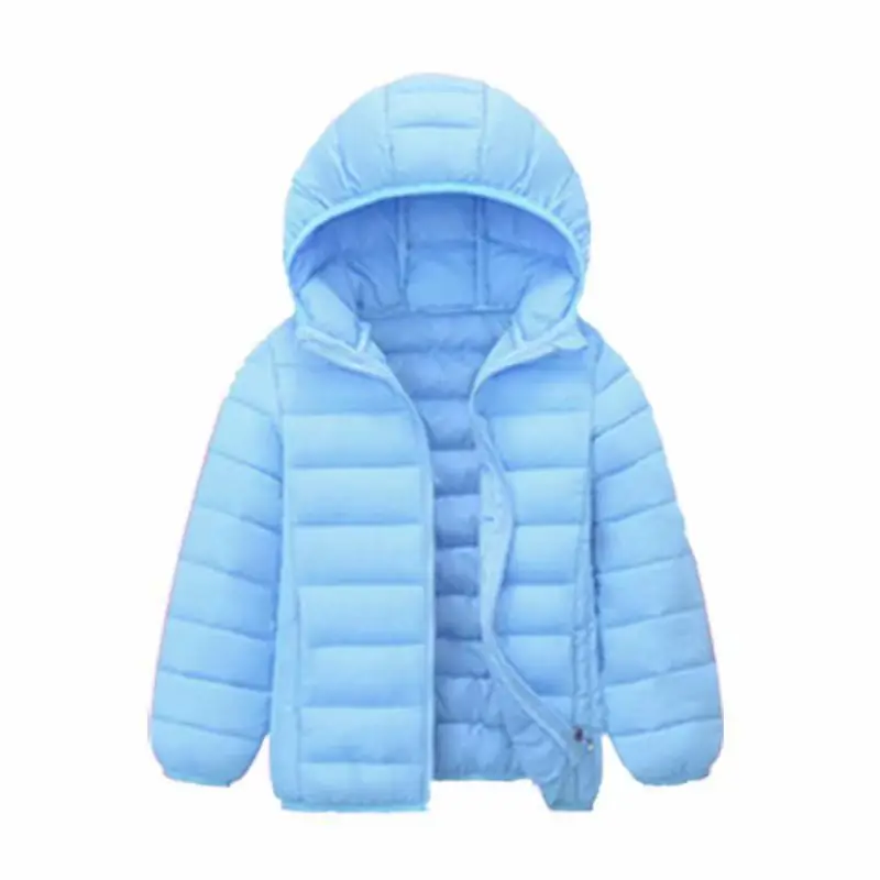 Baby Autumn Winter Kids Cotton Clothes Hooded Jacket Solid Color Down Hooded Jacket Toddler Coat Long Sleeve Baby Cotton Clothes