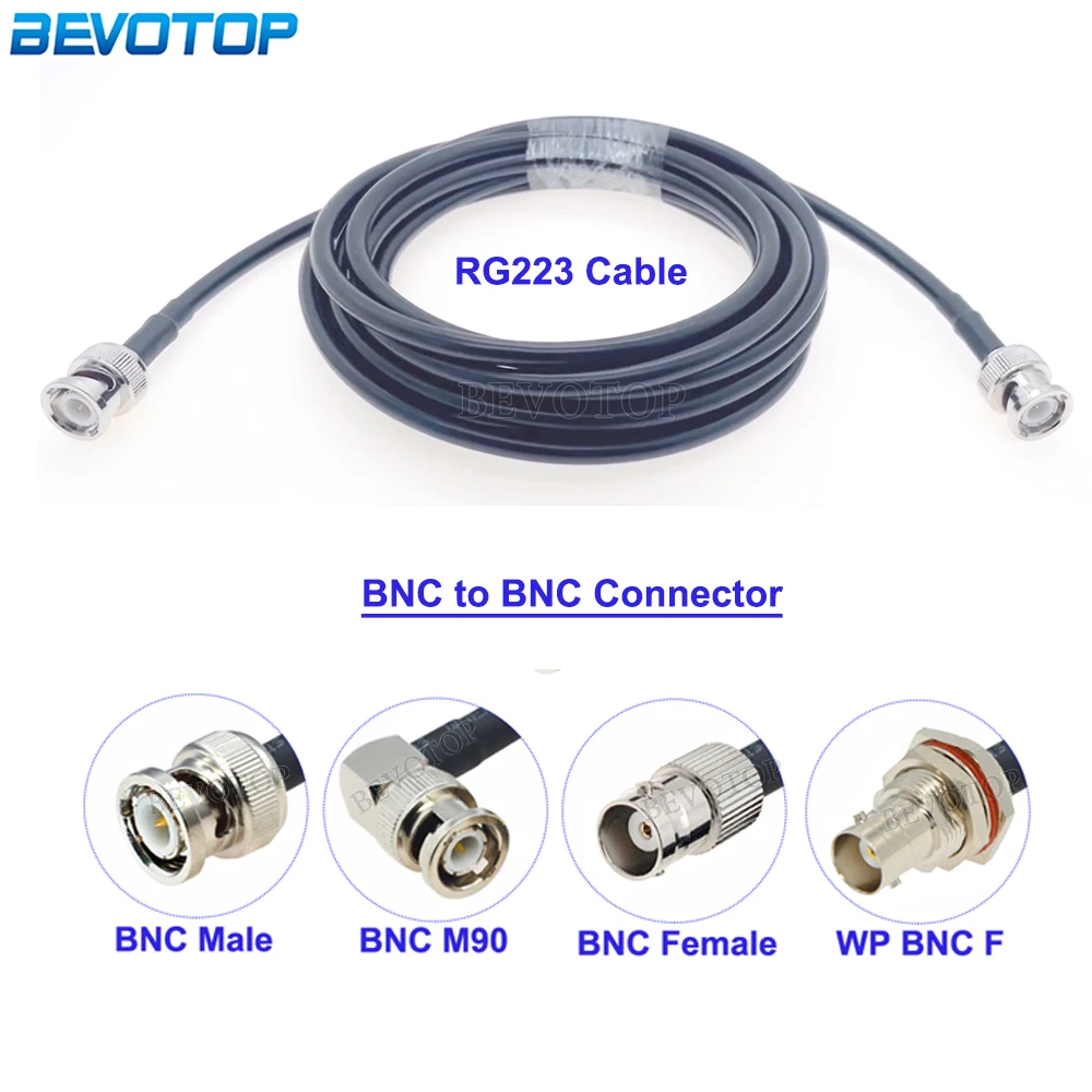 1PC RG-223 Coaxial Cable 50 Ohm BNC Male to BNC Male/Female Crimp Connector 15cm-25m RF Signal Jumper Cord for Wireless Network
