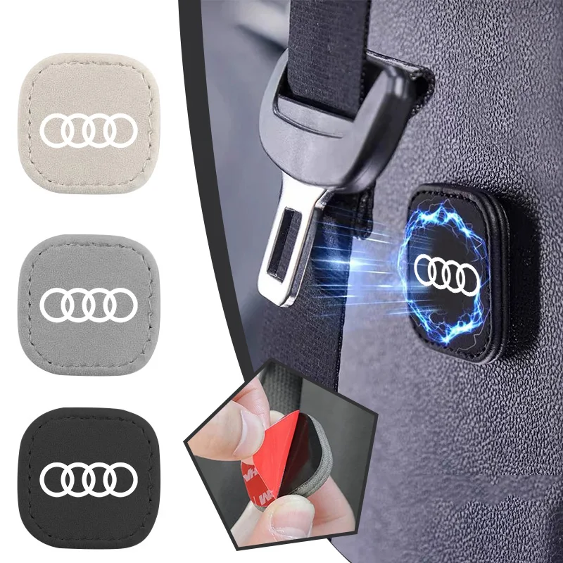 For Audi RS Sline A3 A4 B9 A6 Q8 SQ8 E-tron C8 A7 S7 A8 D5 S8 Q7 Q5 S4 Suede Car Magnetic Seat Belt Holder Seat Belt Fixing Clip view 2